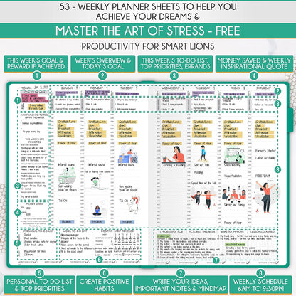 Journal for Men - Undated Daily, Weekly & Monthly Planner with Budget Section | A 12 Month Journey to Increase Productivity & Happiness | Life Organizer & Gratitude Journal - Vertical Format