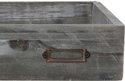 Set of 2 Ash Gray Wood Office Desktop Document Letter Paper Trays, Stackable Decorative Multipurpose File Organizer