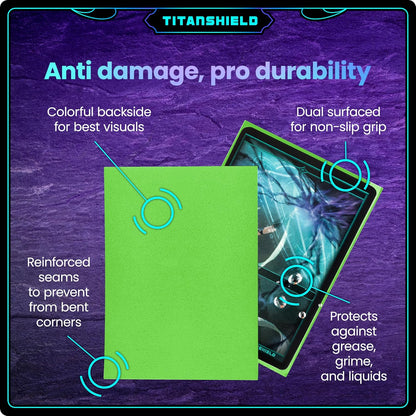 TitanShield (150 Sleeves/Slime Green) Standard Size Board Game Trading Card Sleeves Deck Protector for MTG, Dropmix