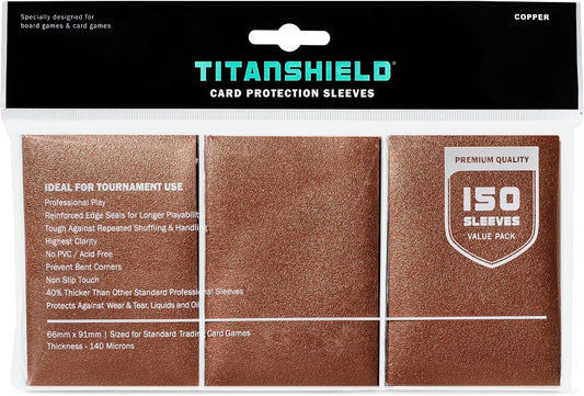 TitanShield (150 Copper Sleeves) Compatible with MTG Magic The Gathering, Lorcana, Board Games and Trading Cards 2.5" x 3.5" 66x91mm