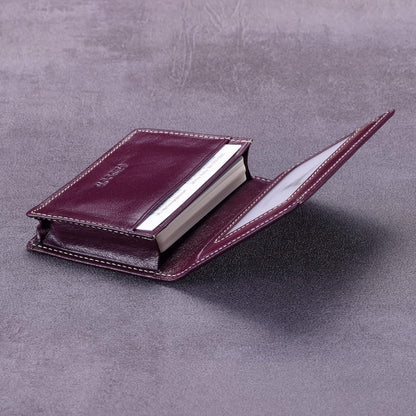 Leather Business Card Case Holder for Men & Women, Italian Calfskin