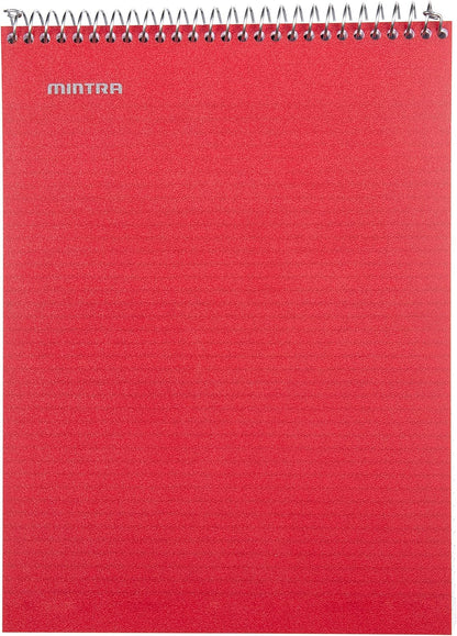 Mintra Office TOP BOUND Durable Spiral Notebooks (Red, College Ruled 3pk)