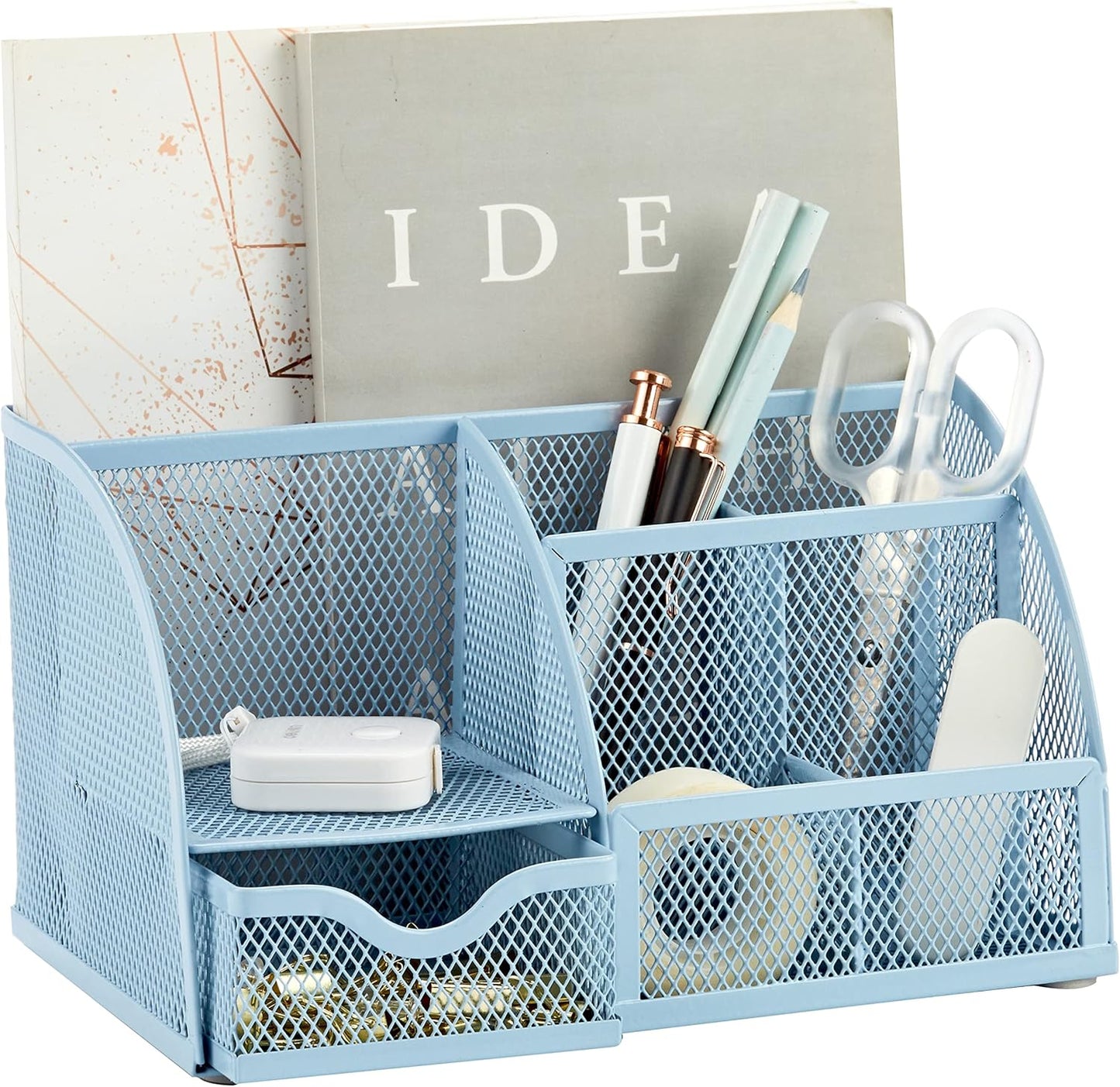 Annova Desk Organizer Wire Mesh 3 Tier Sliding Drawers Paper Sorter/Multifunctional/Premium Solid Construction for Letters, Documents, Mail, Files, Paper, Kids' Art Supplies (Gold)