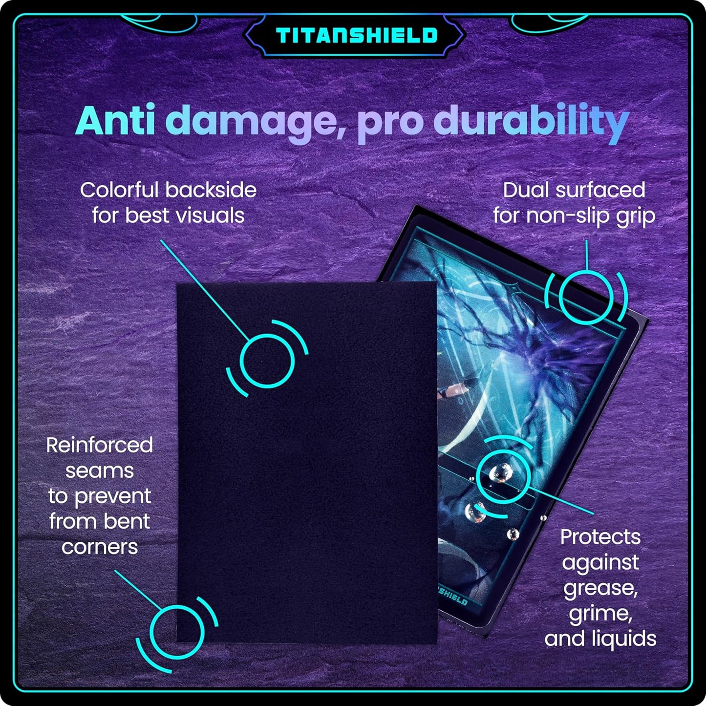 TitanShield (150 Sleeves, Black) Compatible with Standard Sized Board Games, MTG Magic The Gathering, Pokemon, Lorcana and Trading Cards 2.5" x 3.5" 66x91mm