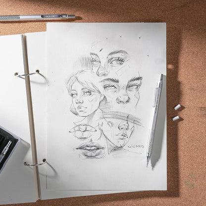 Nicpro 0.9 mm Metal Mechanical Pencil Set with Case, with 3PCS MP1000 0.9mm Drafting Pencil, 8 Tubes HB Lead Refills, 3PCS Eraser, Erasers Refills for Artist Writing, Drawing, Sketching, Silver