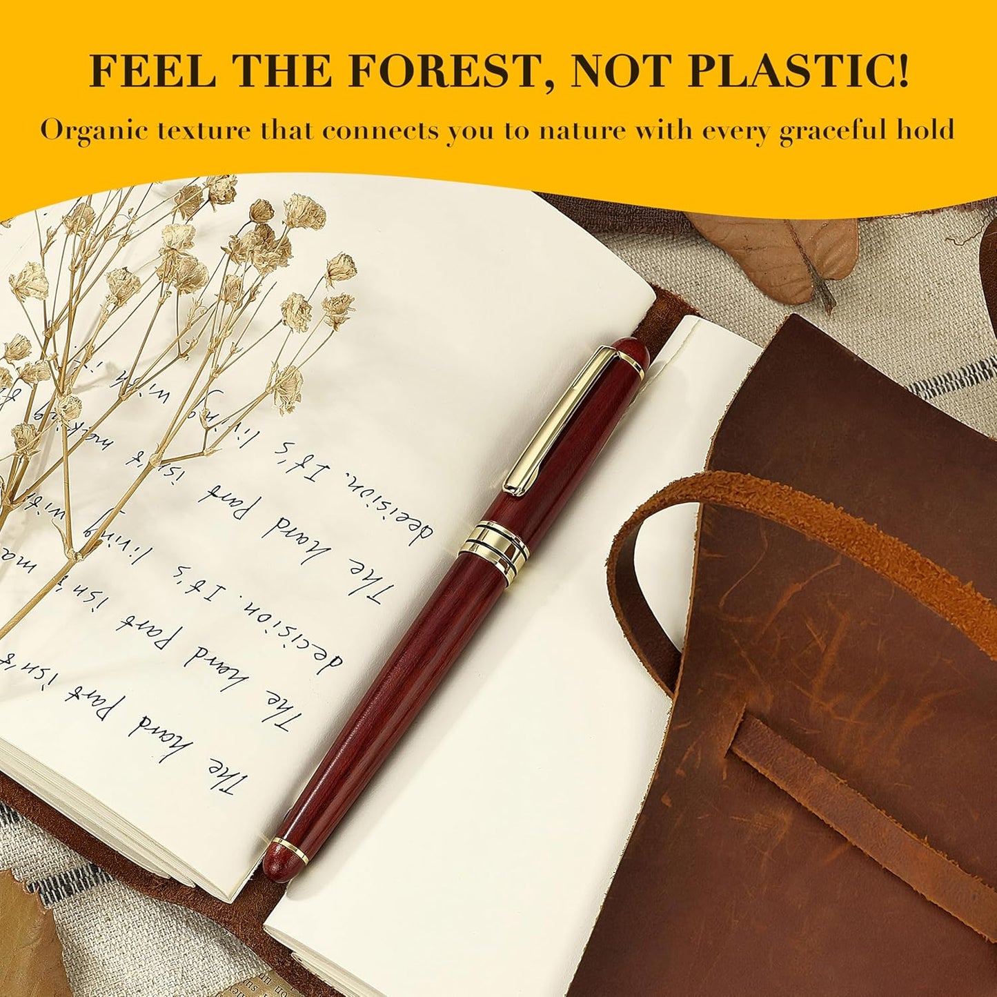 BEILUNER Luxury Wood Ballpoint Pen Writing Set,Rosewood-Elegant Fancy Nice Gift Pen Set for Signature Executive Business Office Fancy Nice Supplies - Christmas Gift Boxed with Extra Refills (Black)