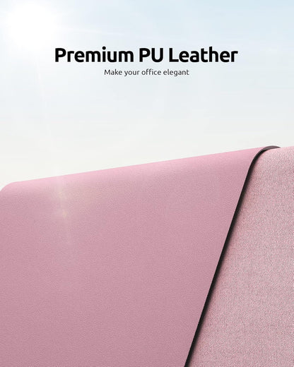 YSAGi Leather Desk Protector, Office Mat, Large Mouse Mat, Non-Slip PU Leather Blotter, Laptop Desk Pad, Waterproof Writing Pad for Office and Home (Pale Mauve, 23.6" x 13.8")