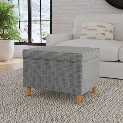 Home Decor | Dinah Collection Modern Storage Ottoman | Ottoman with Storage for Living Room & Bedroom(Sage Mini Grid Pattern)