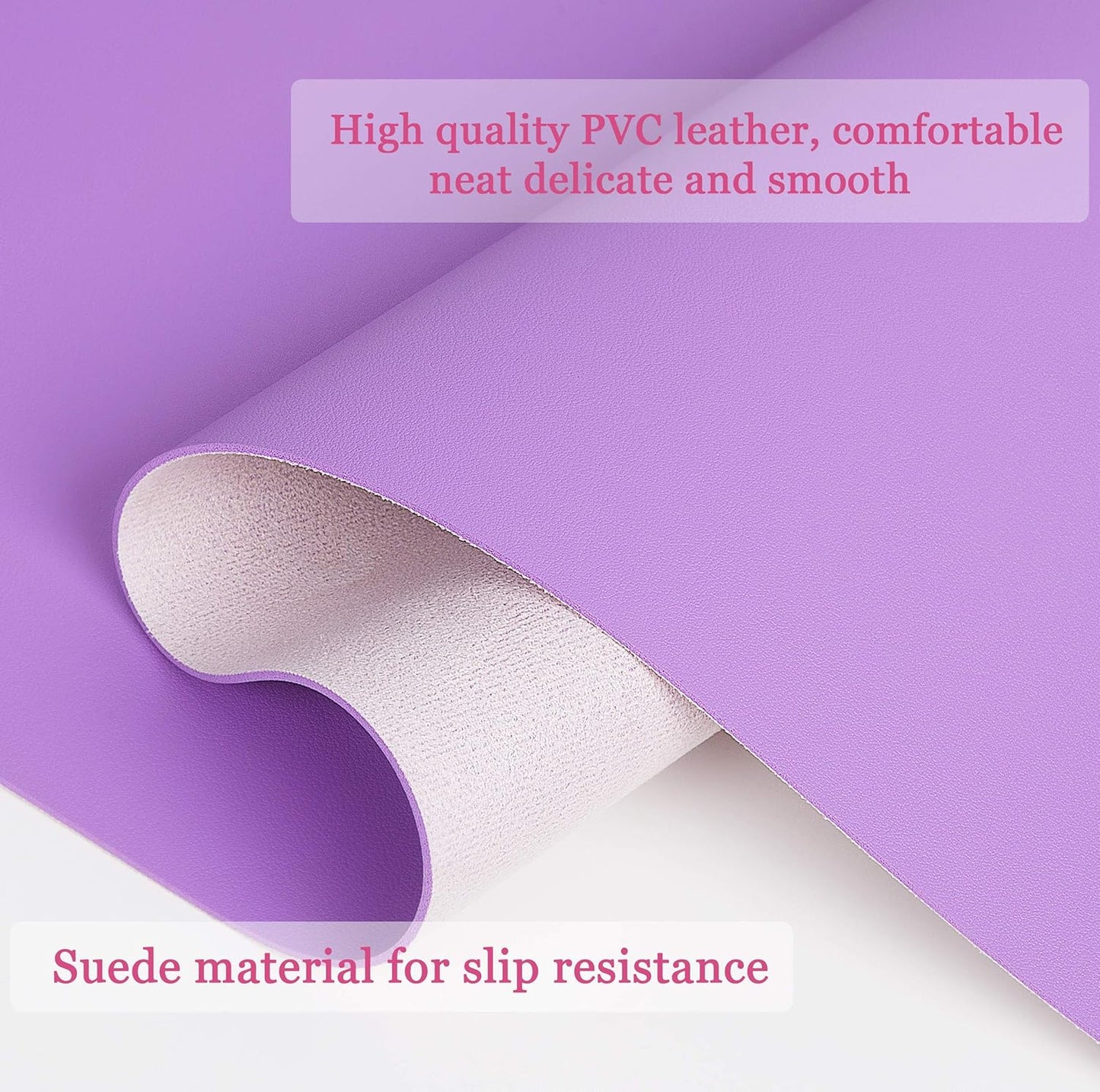 YSAGi Non-Slip Leather Desk Pad, Waterproof Laptop Computer Desk Keyboard Mat, Table Protector Blotter Mat, Large Mouse Pad for Office/Work/Home/Decor(Purple, 23.6" x 13.7")