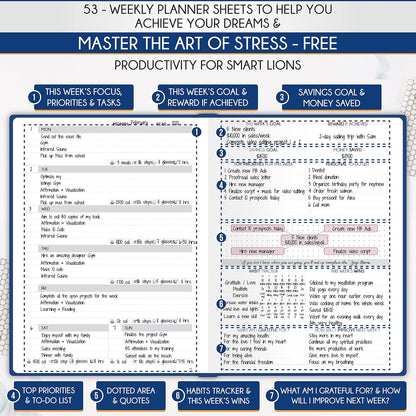 Journal for Men - Undated Daily, Weekly & Monthly Planner with Budget Section | A 12 Month Journey to Increase Productivity & Happiness | Life Organizer & Gratitude Journal - Horizontal Format