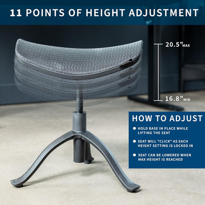 VIVO Under Desk Ottoman Foot Stool, Height Adjustable Elevated Office Leg Rest, Black, CHAIR-FR01