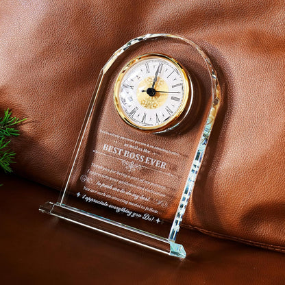 Elegant Glass Table Best Boss Gifts Appreciation Thank You Gifts Great Boss Day Birthday Ideas for Boss Office Farewell Gifts Retirement Birthday Gifts (Battery not Included) (Boss gifts)