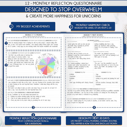 Life Planner Undated for Men – Daily, Weekly & Monthly Planner With Budget Section | Guided Daily Gratitude Journal, Goals Journal, Habit Tracker, Budget Planner - Horizontal Format