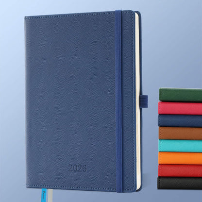 IN-LUXPRO Weekly Monthly 2026 Planner (Jan.26-Dec.26),8.5"x6.5",12 Months Agenda Plan with Month Tabs & Pocket,Expenses/Note Pages, Appointment Book Calendar with Hardcover Vegan Leather Cover,Blue