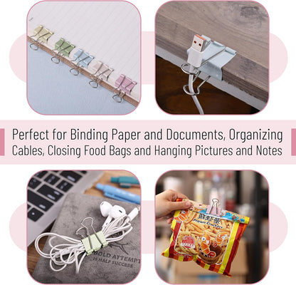 Mr. Pen- Binder Clips Assortment: 120 Pieces, Various Sizes, Colorful Office Supplies