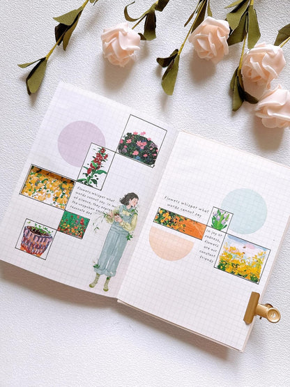 WT First Encounter Wide PET Tape, Single Roll, Original Designs, Transparent Clear Adhesive Tape, Modern Fashion Girls Decorative Tape for Journals, Scrapbook, Bujo Planners, DIY Crafts