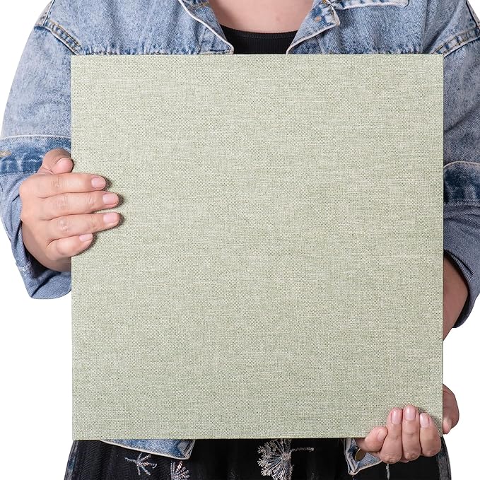 Super Large Photo Album Self Adhesive Scrapbook Album for 4×6 5×7 8×10 10×12 or Bigger Pictures DIY Magnetic Linen Cover Album 80Sheets/160Pages DIY Photo Album(Grass Green)