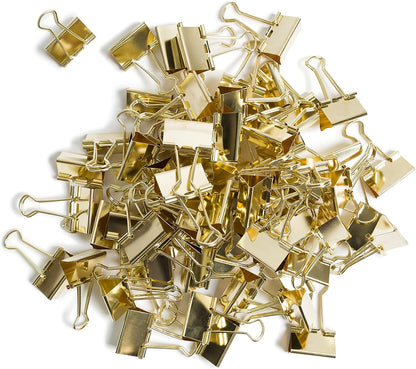 U Brands Binder Clips, Medium (32mm), Gold, 72 Count