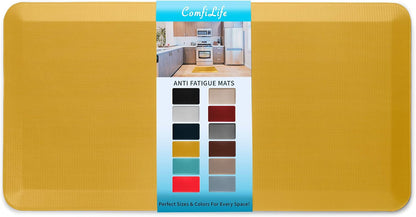 ComfiLife Anti Fatigue Floor Mat – 3/4 Inch Thick Kitchen Mats for Floor, Standing Desk Mat, Kitchen Rug – Comfort at Home, Office – Durable – Stain Resistant – Non-Slip Bottom (24" x 70", Mustard)