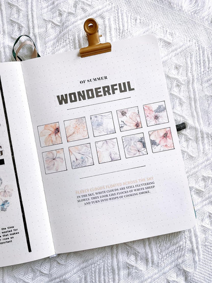 WT Frostbloom Wide PET Tape, Single Roll, Original Floral Designs, Winter Flowers, Clear Transparent Adhesive Tape for Junk Journals, Scrapbooks, Bujo, Planners, DIY Crafts, Art Stationery