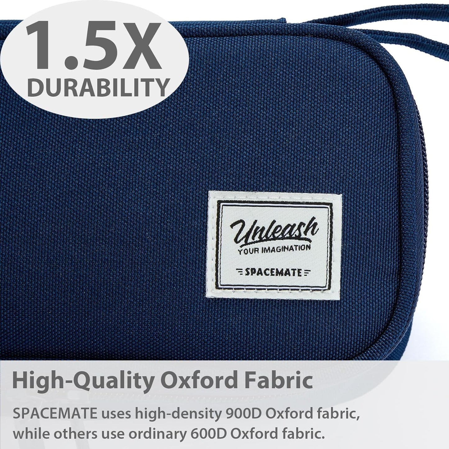 Pencil Case Pouch Box Bag School Supplies Girls Boys Kids, Cute Preppy Stuff Large Big Capacity Aesthetic Pen Organizer, Back to College Stationary, Midnight Blue, Standard Stlye, 1800ml