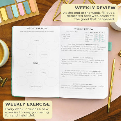 Clever Fox Gratitude Journal – Happiness, Positivity & Affirmation Daily Journal – Inspirational Daily Notebook – 3 Months, A5 (Mint)