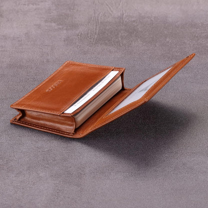 Leather Business Card Case Holder for Men & Women, Italian Calfskin