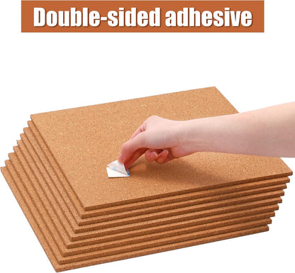 SUNGIFT Cork Boards for Walls - 12" x 12" Corkboard Squares, 1/2" Thick Cork Board Tiles, 6 Pack Wall Bulletin Board with 50 Push Pins for Office, Home Decor