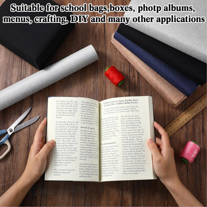 4 Pcs Book Cloth Bookcover Fabric Surface with Paper Backed Binding Cloth Fabric Book Cover for Scrapbooking Album DIY Craft Supplies Home, 4 Colors(Classic Color,40 x 16 Inches)