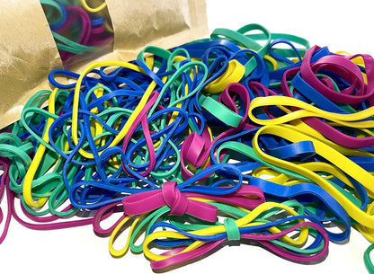 Rubber Bands Assorted Sizes(#64 & #33), Colored Latex Free Rubber Band Bulk Thick, Mixed Dimensions Size 64 & Size 33 Strong Elastic Bands for Office Files Bank Money Document Bills, 1/4 Pound