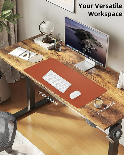 Leather Desk Pad Protector,Office Desk Mat,Large Mouse Pad, Non-Slip PU Leather Desk Blotter,Desk Pad,Waterproof Desk Writing Pad for Office and Home (Black,35.4" x 17")