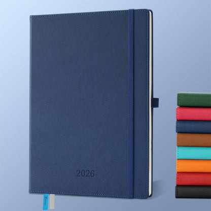 Weekly Monthly 2026 Planner (Jan.26-Dec.26),11.5"x8.5",12 Months Agenda Plan with Month Tabs & Pocket,Expenses/Note Pages, Appointment Book Calendar with Hardcover Vegan Leather Cover,Blue