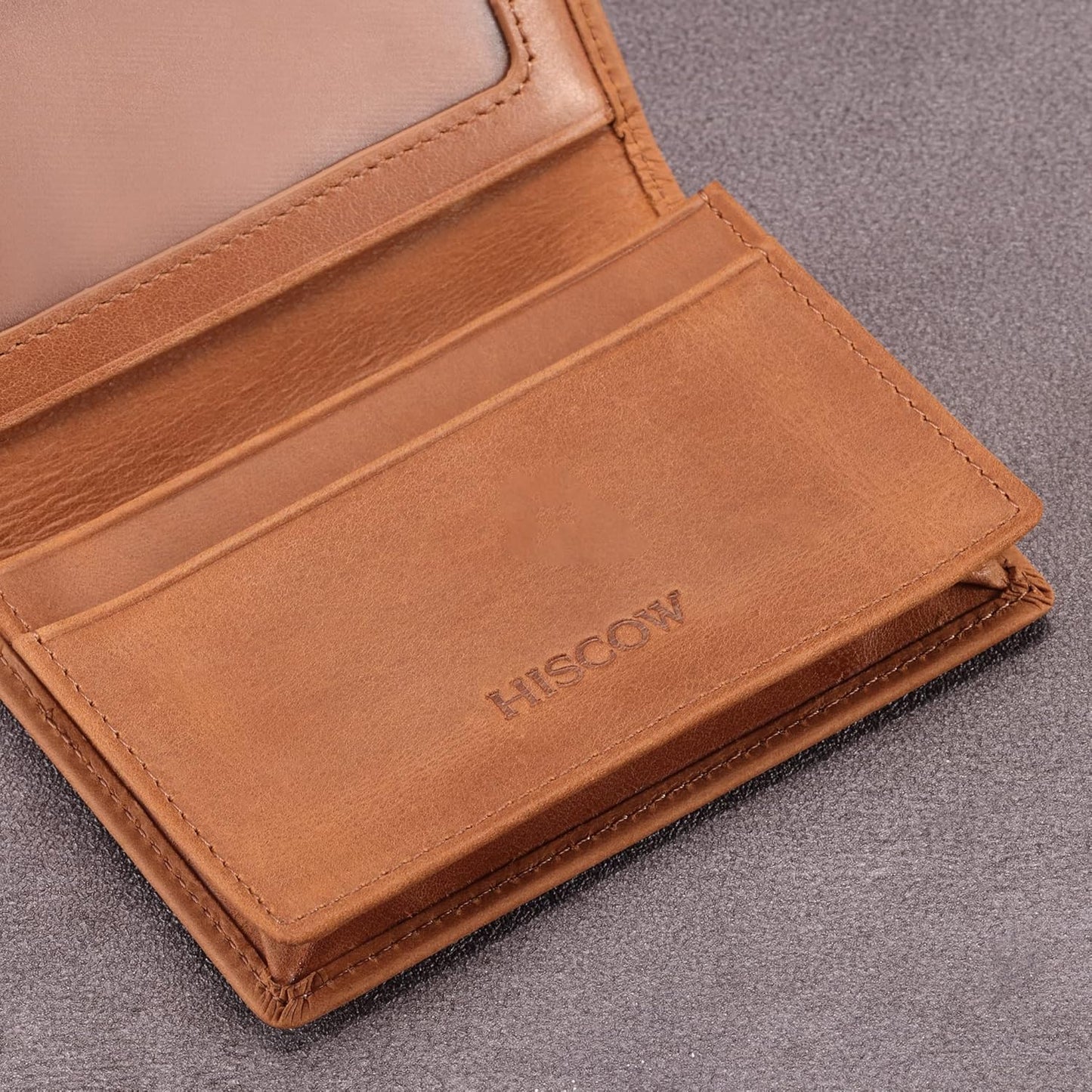 Leather Business Card Case Holder for Men & Women, Italian Calfskin