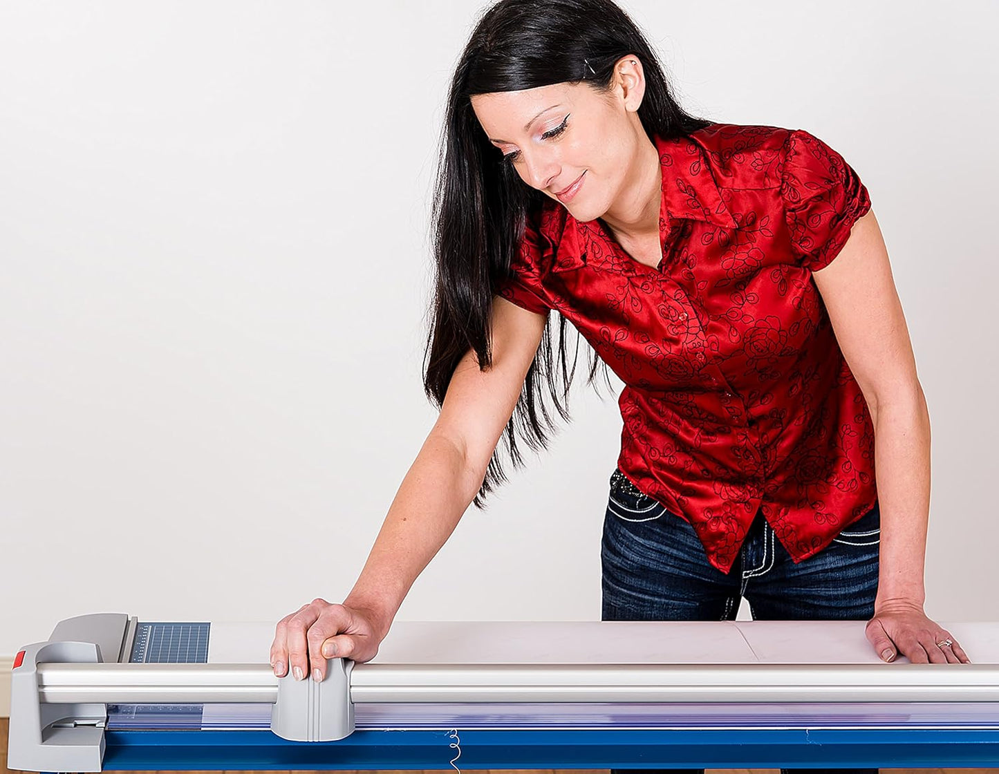 Dahle 448s Premium Rotary Trimmer w/Stand, 51" Cut Length, 20 Sheet Capacity, Self-Sharpening, Automatic Clamp, German Engineered Paper Cutter