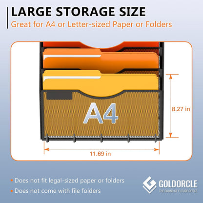 10-Tier Hanging Wall File Organizer Wall Mounted File Holder Document Wall Organizer for Office Organization and School Storage (No Assembly Required) (15 Tier Black)