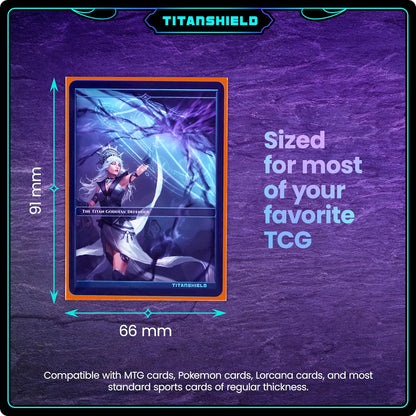 TitanShield (150 Sleeves/Ember Orange) Standard Size Board Game Trading Card Sleeves Deck Protector for MTG, Dropmix