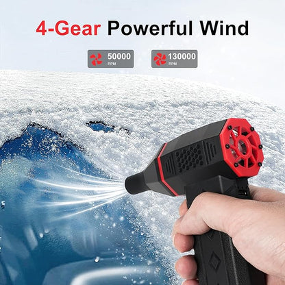 Pro Four-Speed mini Fan, 130,000 RPM high-Power air Blower, for Cleaning Electronics and Keyboards, Suitable for Computers, Keyboards, Cars, Home use, Outdoor Inflation, Snow and Leaf Removal