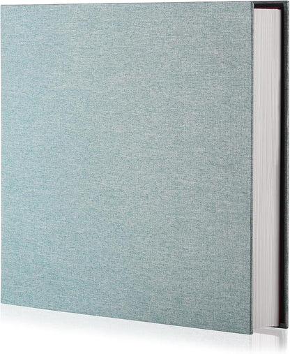 Green Photo Album Self Adhesive Scrapbook Album for 4×6 Photos/Pictures DIY Linen Cover Album 15 Sheets/30 Blank Pages for Family Wedding, Birthday, Christmas, Anniversary