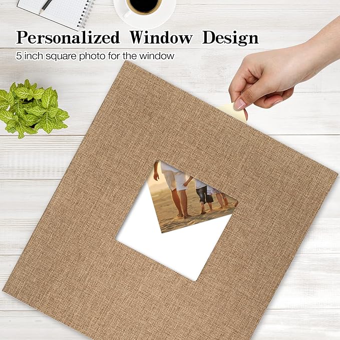 potricher Linen Hardcover Photo Album 4x6 1000 Photos Large Capacity for Family Wedding Anniversary Baby Vacation (Khaki, 1000 Pockets)