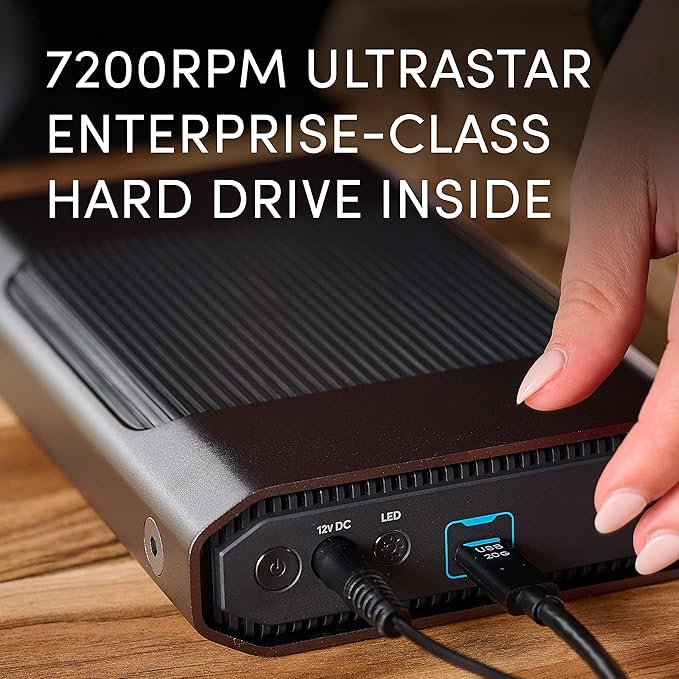 SanDisk Professional 8TB G-Drive Enterprise-Class External Desktop Hard Drive - 7200RPM Ultrastar HDD Inside, USB-C (10Gbps), USB 3.2 Gen 2, Mac Ready - SDPHF1A-008T-NBAAD