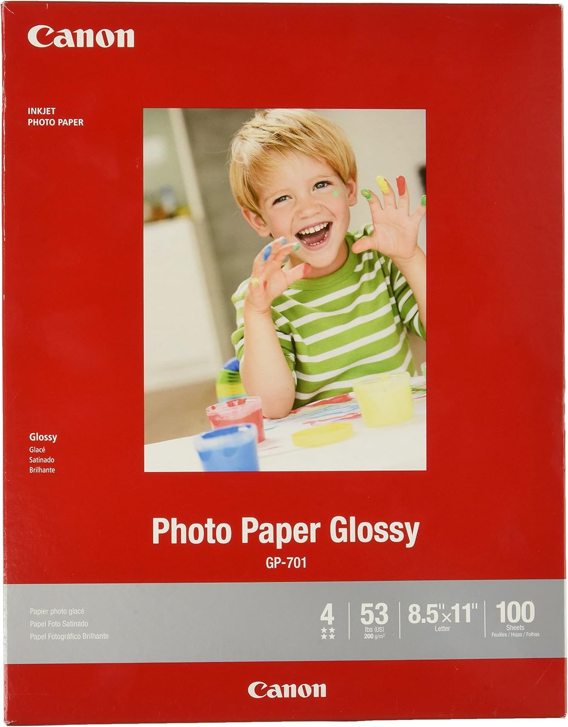 Canon PG-243/ CL-244 Ink Multi Pack, Compatible to TR4520, MX492, MG2520, MG2922, TS302 and TS202 & nk Glossy Photo Paper 8.5" x 11" 100 Sheets (1433C004)