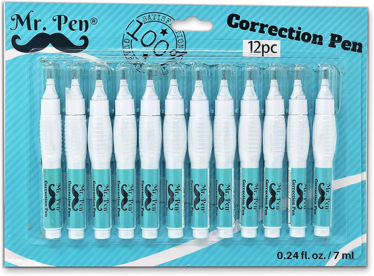 Mr. Pen- Correction Pen, Correction Fluid, Pack of 12, Correction liquid White, White Correction Fluid