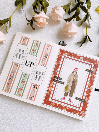 WT Twilight Zone Wide Washi Tape, Single Roll, Original Designs, Modern Girls Decorative Tape, Fashion Characters Figures, Washi Tape for Journaling, Bujo Planner Supplies, DIY Paper Tapes