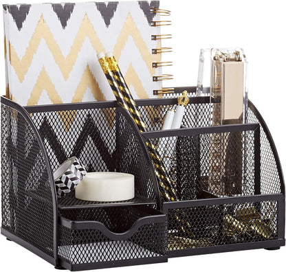 Annova Desk Organizer Wire Mesh 3 Tier Sliding Drawers Paper Sorter/Multifunctional/Premium Solid Construction for Letters, Documents, Mail, Files, Paper, Kids' Art Supplies (Gold)