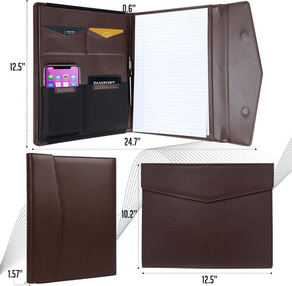STLYIO Trifold Padfolio - Magnetic Closure. Stretchable Compartment for Tablet, Documents. Elastic Pockets for Phone, Gadgets, Passport, Travel Documents. Letter-Sized Notepad and Gift Box Included.