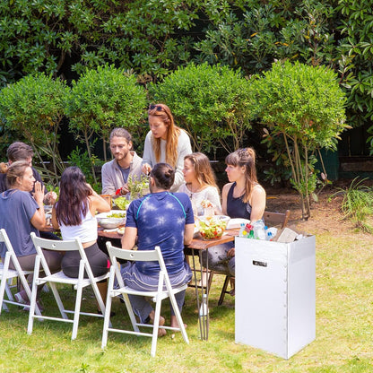 Tioncy 5 Pcs Cardboard Trash Cans Disposable and Reusable Corrugated Cardboard Trash Cans Recycling Bins Bulk with 10 Garbage Bags White Garbage Boxes for Parties Events