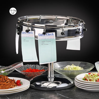 New Star Stainless Steel Order Wheel Ticket Holder, 20 Clips, 23-Inch Dia with 10-Inch Chrome Heavy Base, 1 Piece