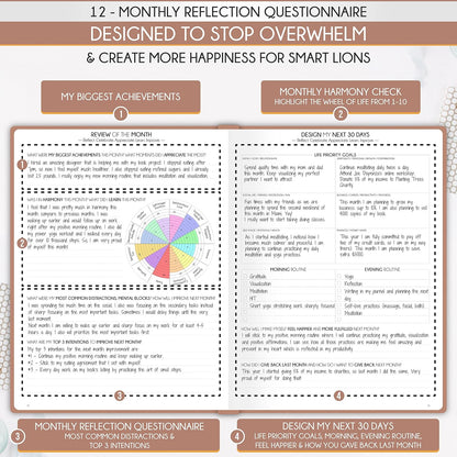 Hourly Planner - Undated Daily, Weekly & Monthly Planner with Budget Section | A 12 Month Journey to Increase Productivity & Happiness | Life Organizer & Gratitude Journal - Vertical Format