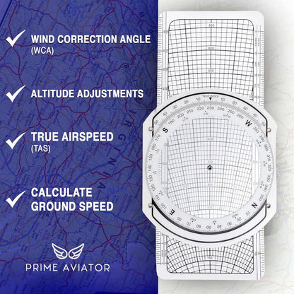 E6B Flight Computer for Pilots – Includes Aviation Plotter, Guidebook & Case – Compatible with IFR/VFR Charts – Flight Training Tool