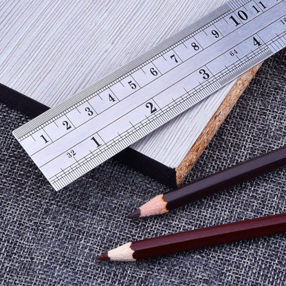 Eboot Stainless 2 Pack Steel Ruler 6 Inch and 12 Inch Metal Rule Kit with Conversion Table